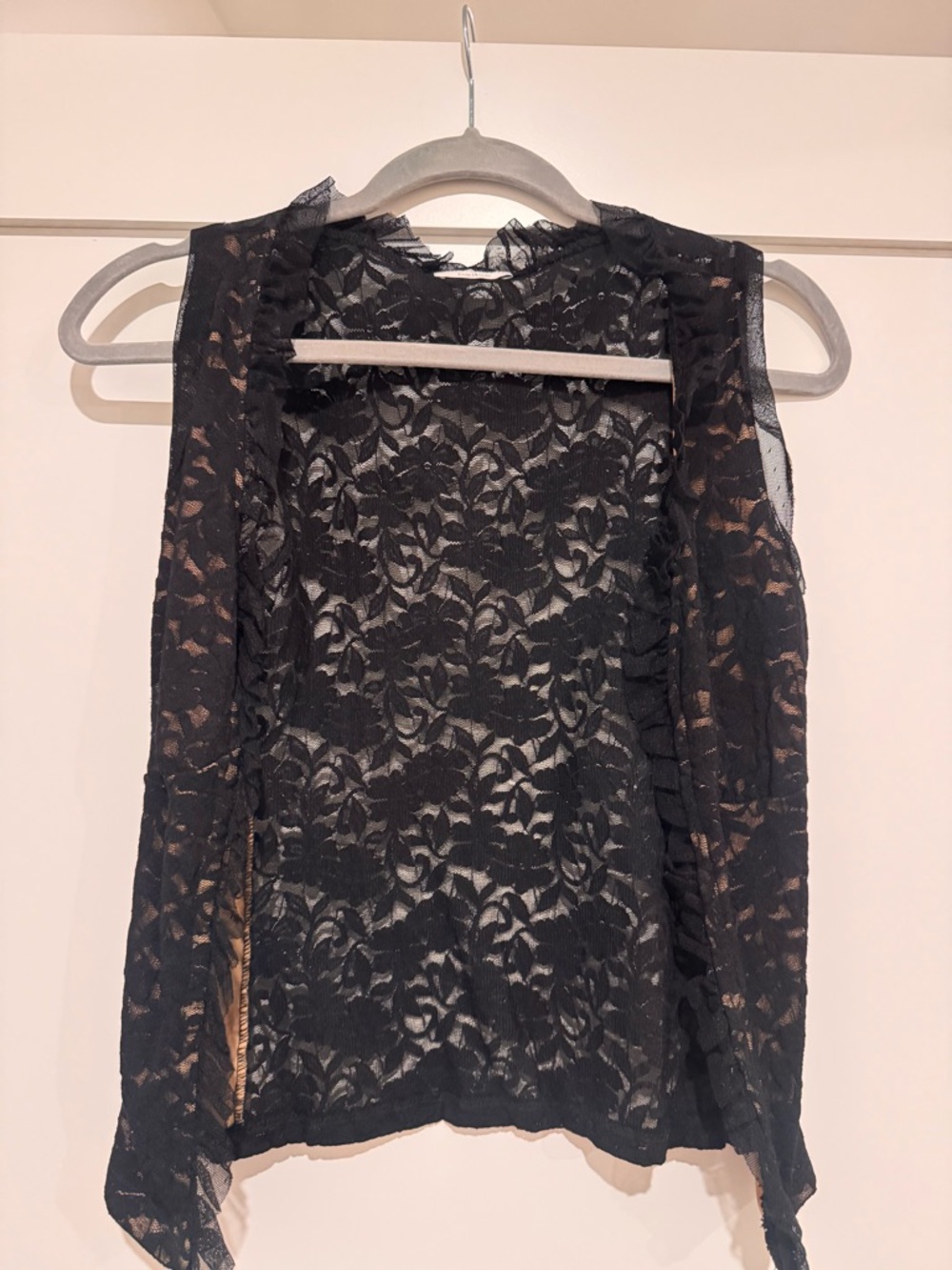 Vintage Black Lace Sleeveless Top